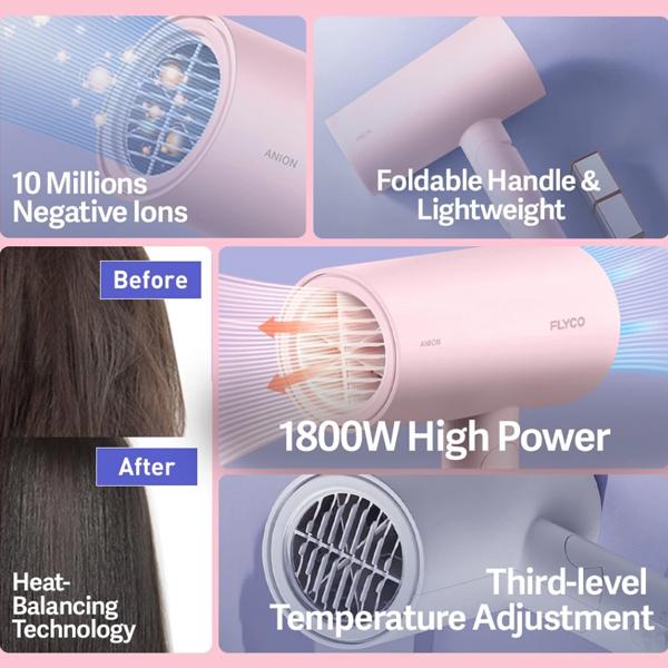 FLYCO Foldable and Portable Hair Dryer FH6278 - Original 2 Years Warranty by FLYCO Malaysia