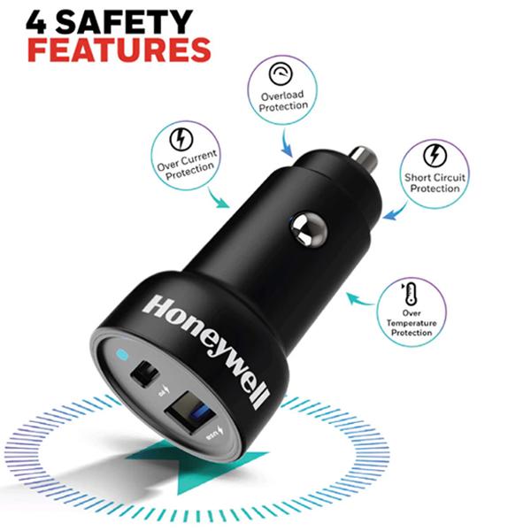 d4c260255199bd5853e8760695959daa.jpeg Honeywell Micro CLA Smart Car Charger Dual Ports 1xType C & 1xUSB A (18W/38W) - Original 3 Years Warranty by Honeywell Malaysia