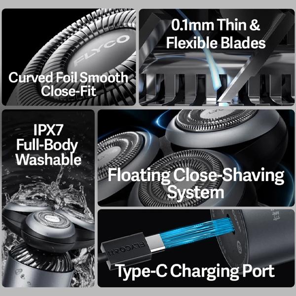 FLYCO Portable Electric Shaver FS965 & FS966 3 Heads Rotary - Original 2 Years Warranty by FLYCO Malaysia
