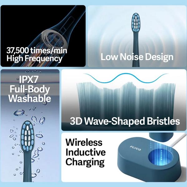 ef9ac6986fdf0c4c617db6beeeef2c08.jpeg FLYCO Electric Toothbrush FT7105 3D Wave Shaped Bristles - Original 2 Years Warranty by FLYCO Malaysia