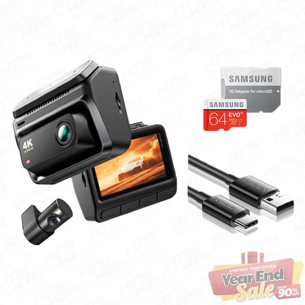 [BUNDLE DEAL] DDPAI Z60 Dual 4K Ultra HD GPS Dashcam & Rocoren Cable & Samsung MicroSD Card