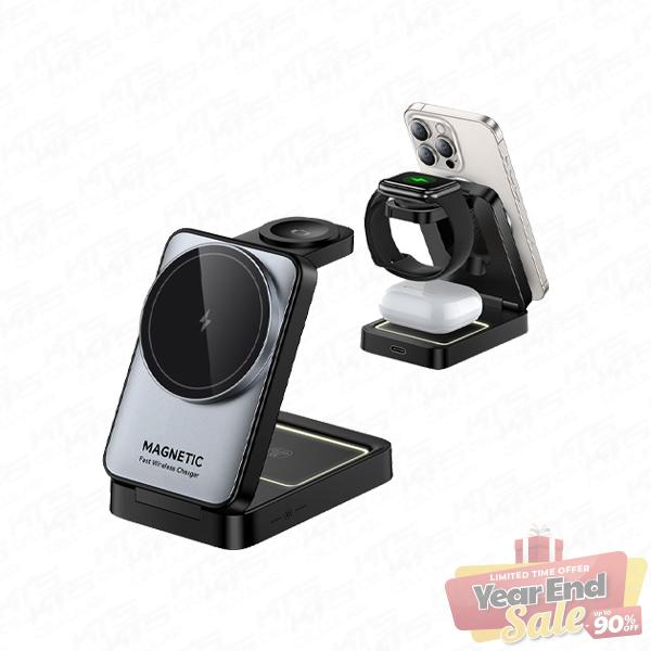 Rocoren Mag Pro Magnetic Folding Vertical 3-in-1 Wireless Charger - Original 1 Year Warranty by Rocoren Malaysia