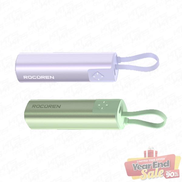 Rocoren Yazi Portable (with built-in Type-C head) Mobile Power 5000mAh (5V/3A) - Original 1 Year Warranty by Rocoren Malaysia